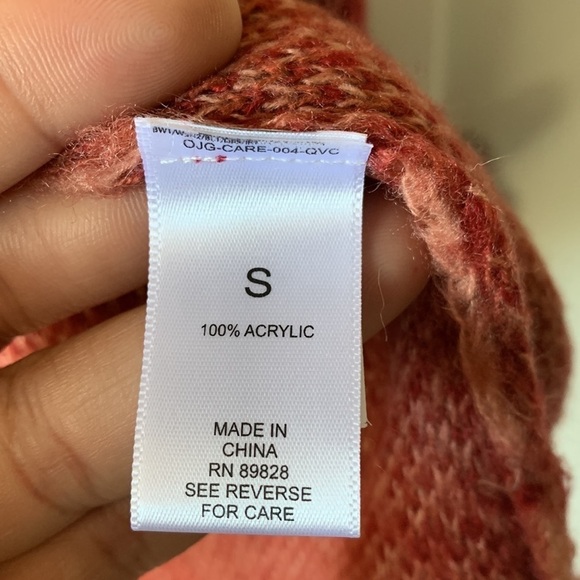 LOGO LAVISH BY LORI GOLDSTEIN Oversized Rust Sequin Long Sleeve Camo Sweater - Picture 9 of 11